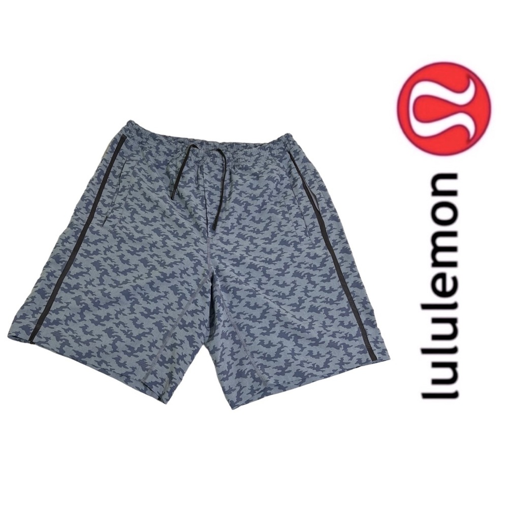 Lululemon Blue Camo Lined Performance Drawstring Shorts
Large